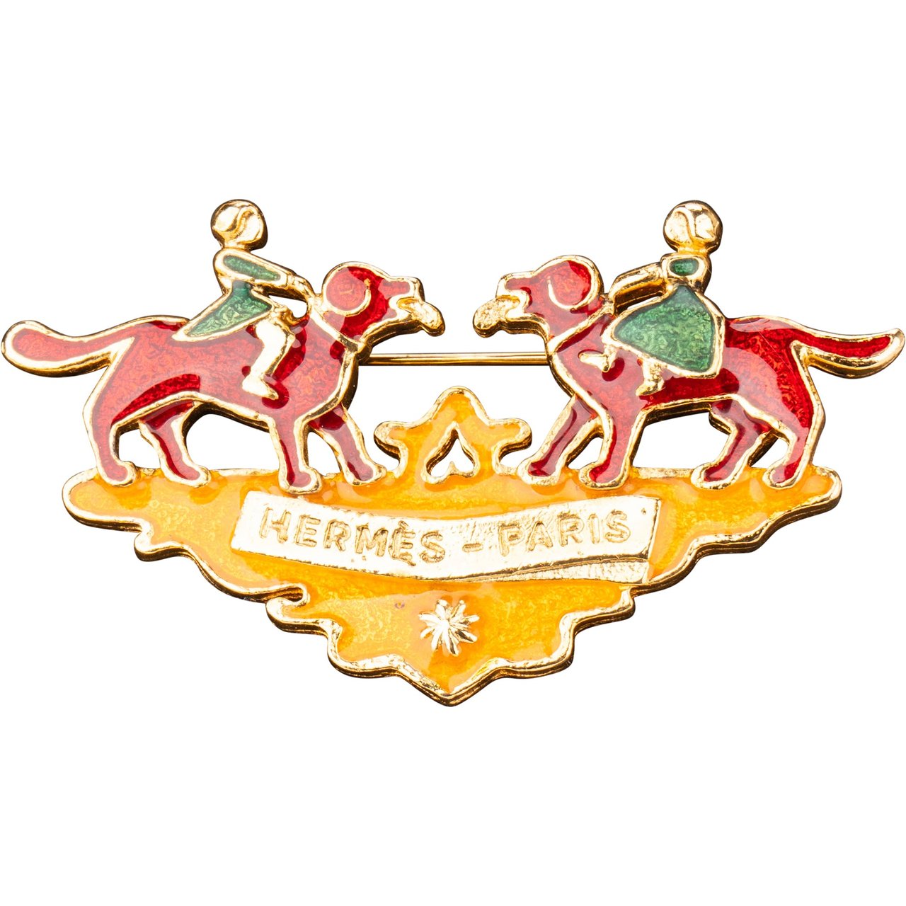 Hermès Hermès Early Girl & Dog Emaille Brooch Divers