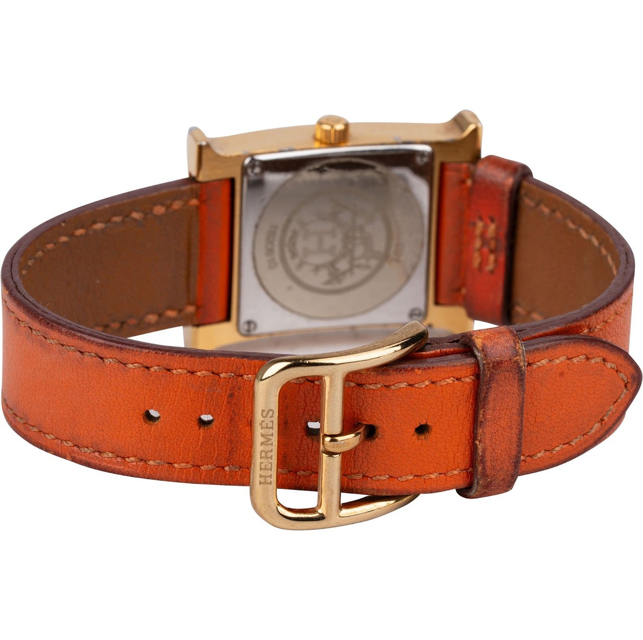 Hermès Gold Tone Heure H HH1.201 Women Watch Oranje