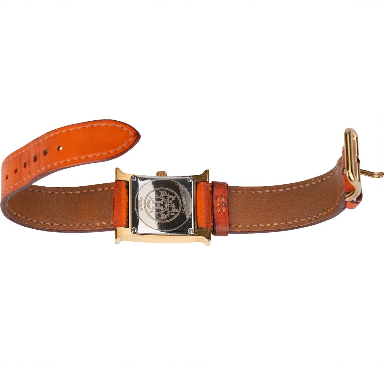 Hermès Gold Tone Heure H HH1.201 Women Watch Oranje