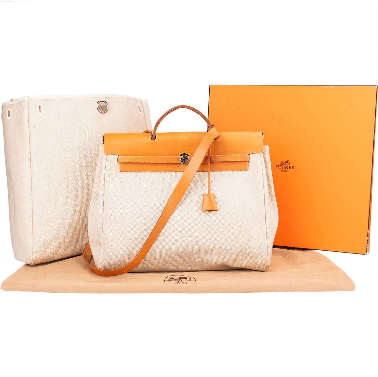 Hermès Hermès Classic Cotton Herbag 39 Handbag Beige