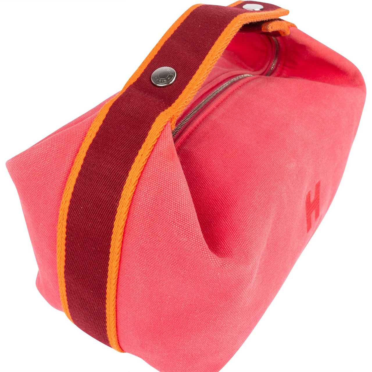 Hermès Hermès Canvas Bride-a-Brac Case Toiletry Bag Rood
