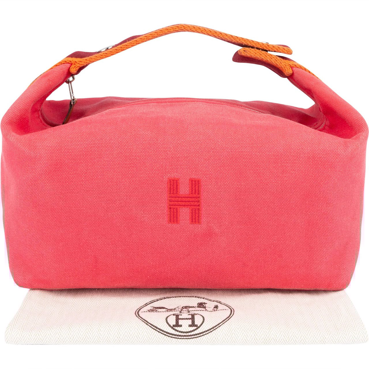 Hermès Hermès Canvas Bride-a-Brac Case Toiletry Bag Rood