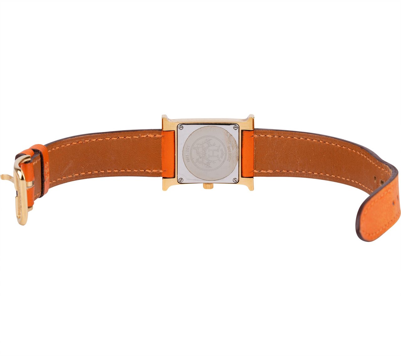 Hermès Hermès Gold Tone Heure H HH1.201 Women Watch Oranje