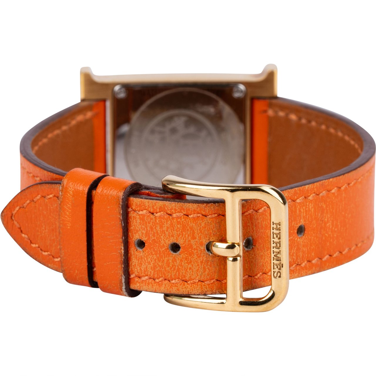 Hermès Hermès Gold Tone Heure H HH1.201 Women Watch Oranje