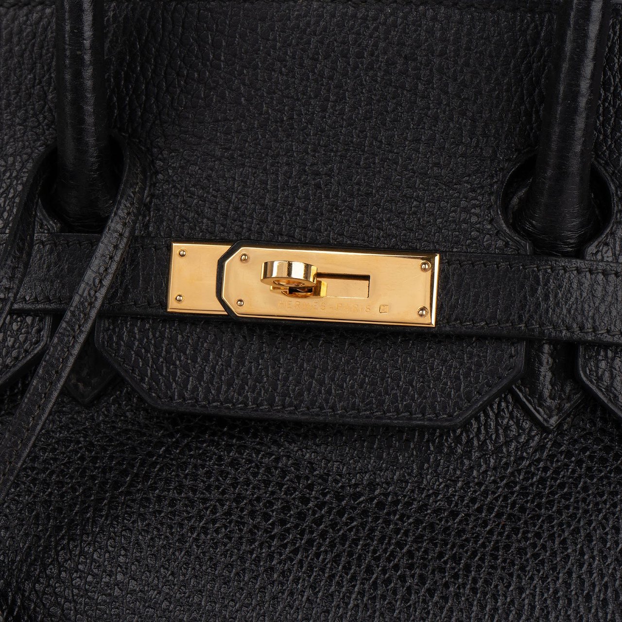 Hermès Hermès Noir Leather Birkin 35 Handbag Zwart