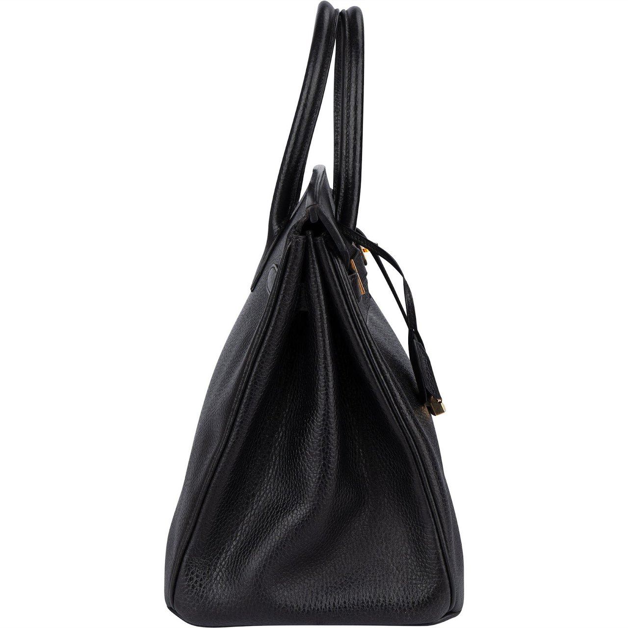 Hermès Hermès Noir Leather Birkin 35 Handbag Zwart