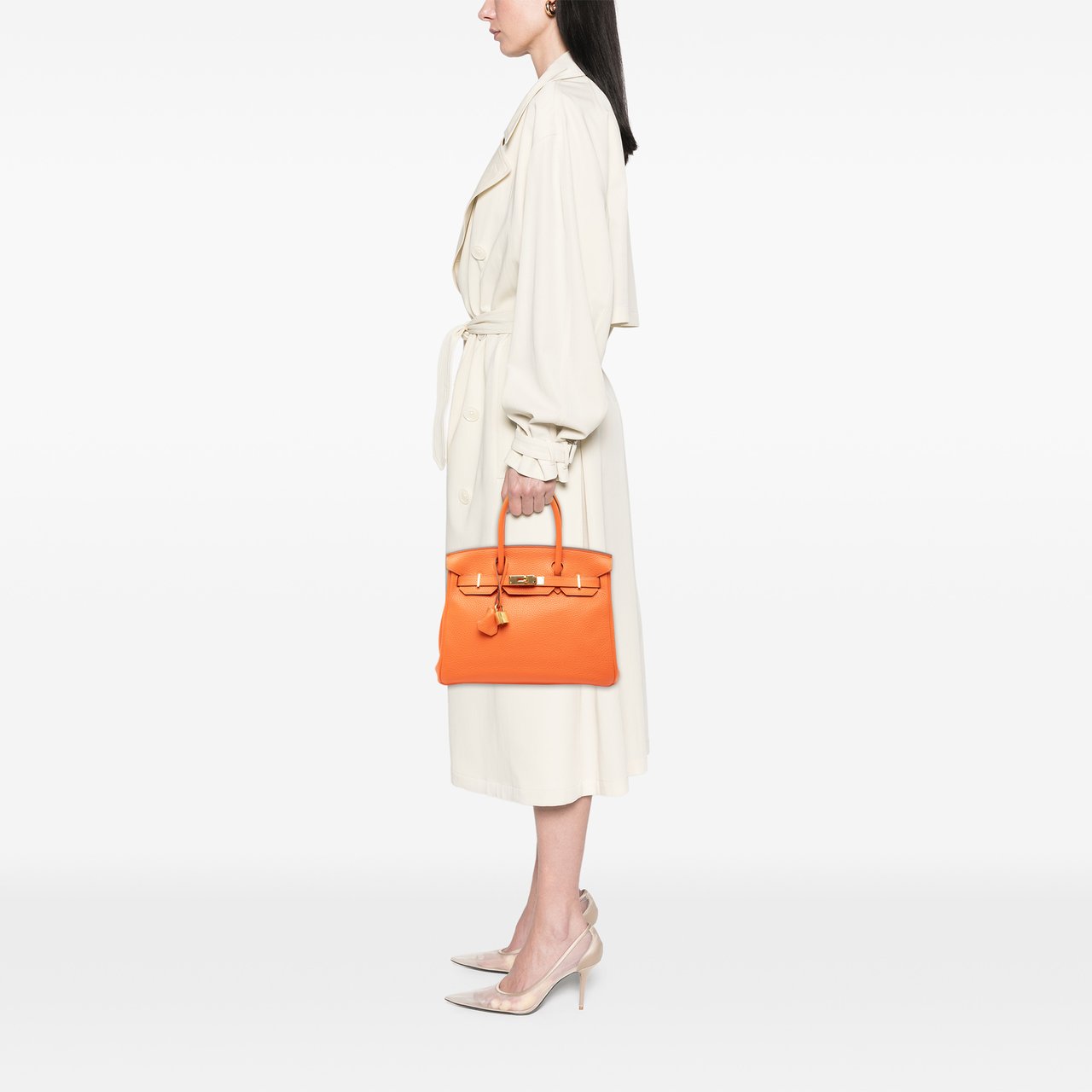 Hermès Clemence Birkin Retourne 30 Oranje