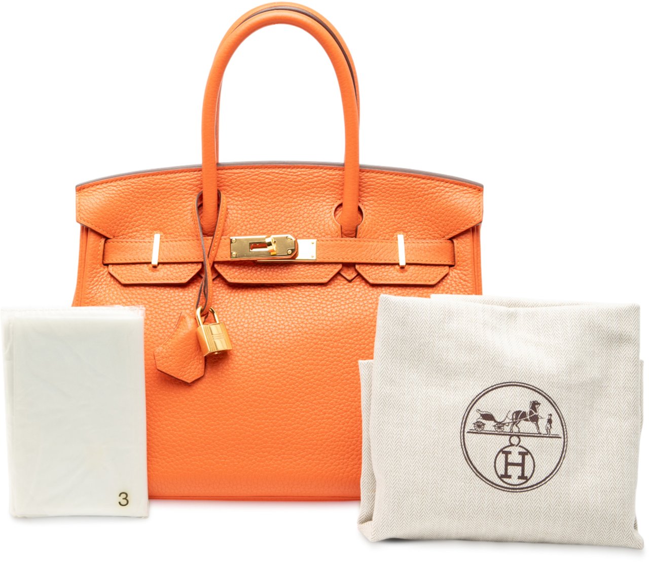 Hermès Clemence Birkin Retourne 30 Oranje