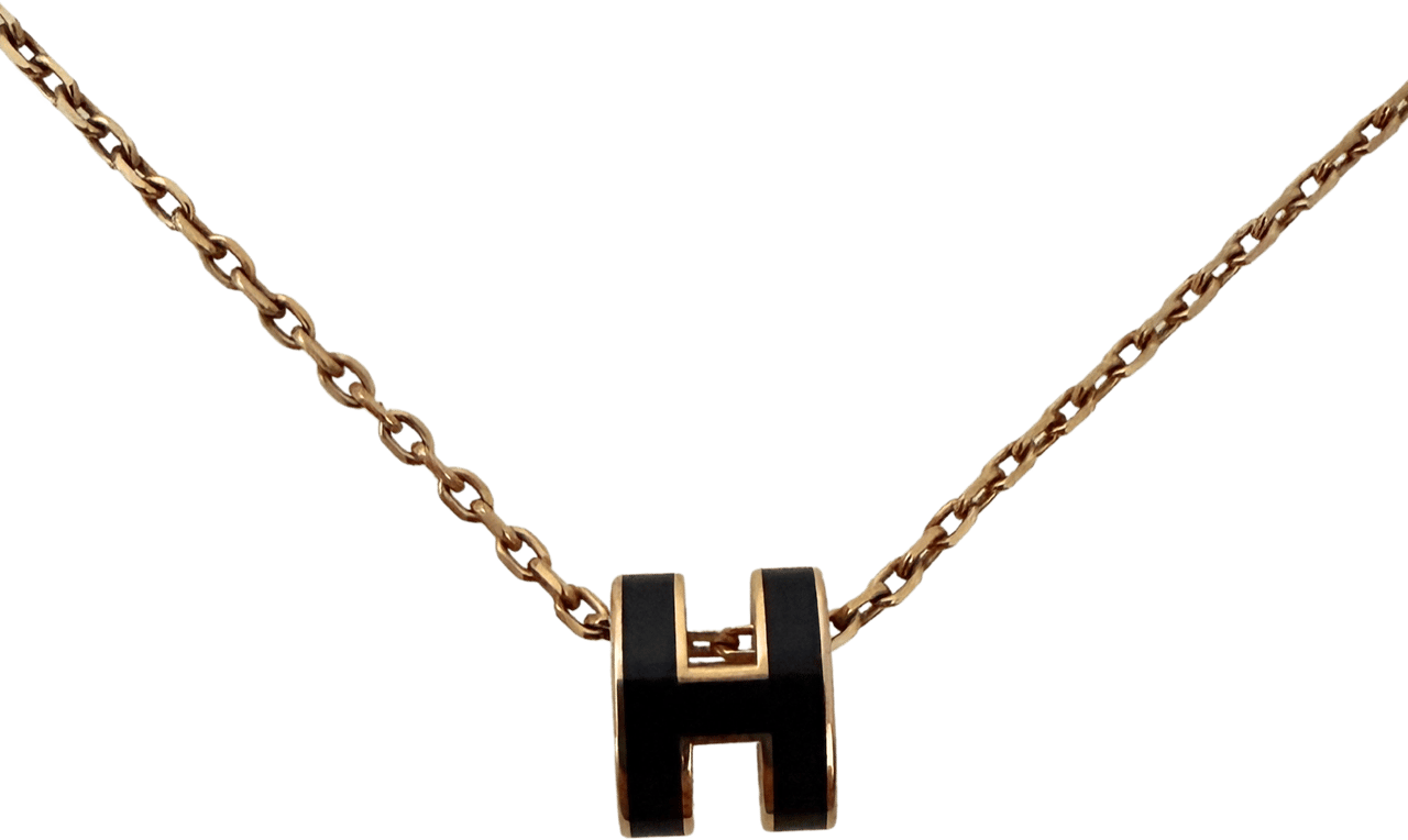Hermès Hermès Necklace Mini Pop H Black / mint condition Zwart
