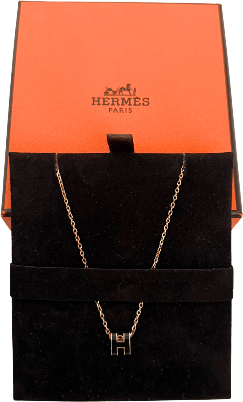 Hermès Hermès Necklace Mini Pop H Black / mint condition Zwart