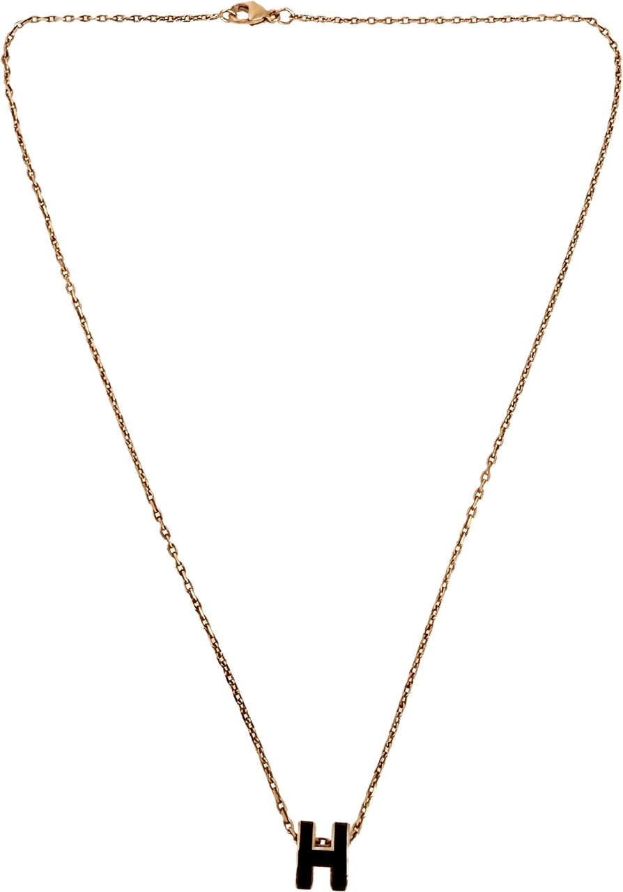 Hermès Hermès Necklace Mini Pop H Black / mint condition Zwart
