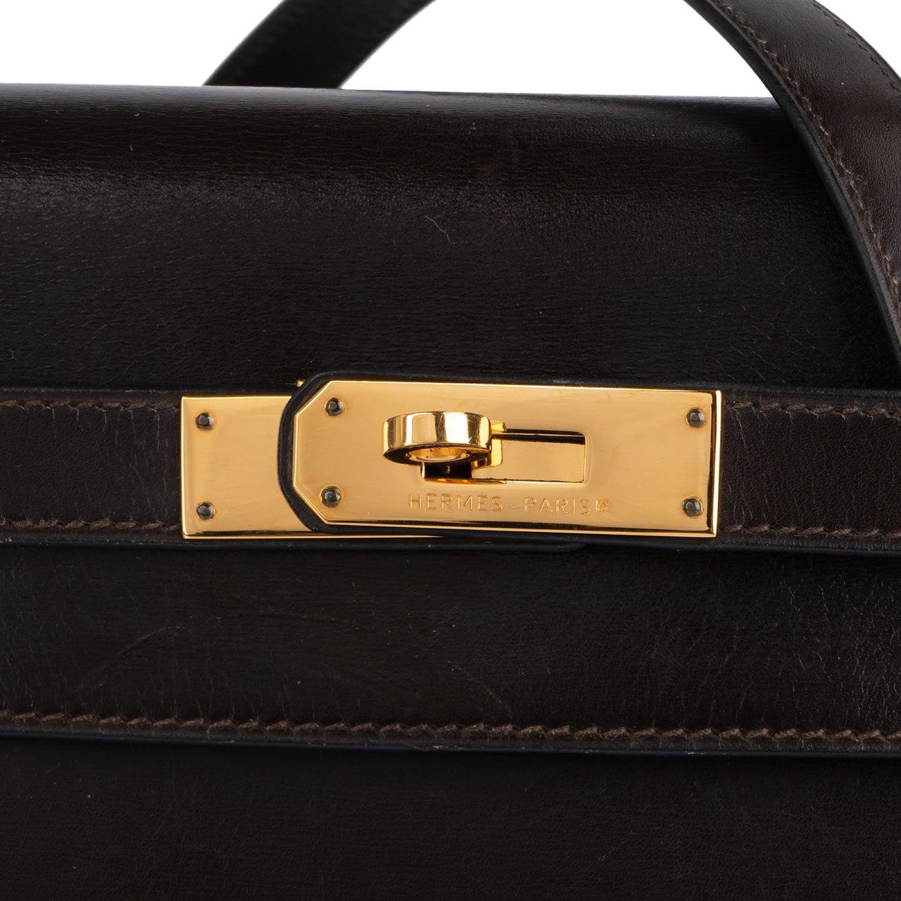 Hermès Hermès Box Calf Leather Kelly 32 Handbag Bruin