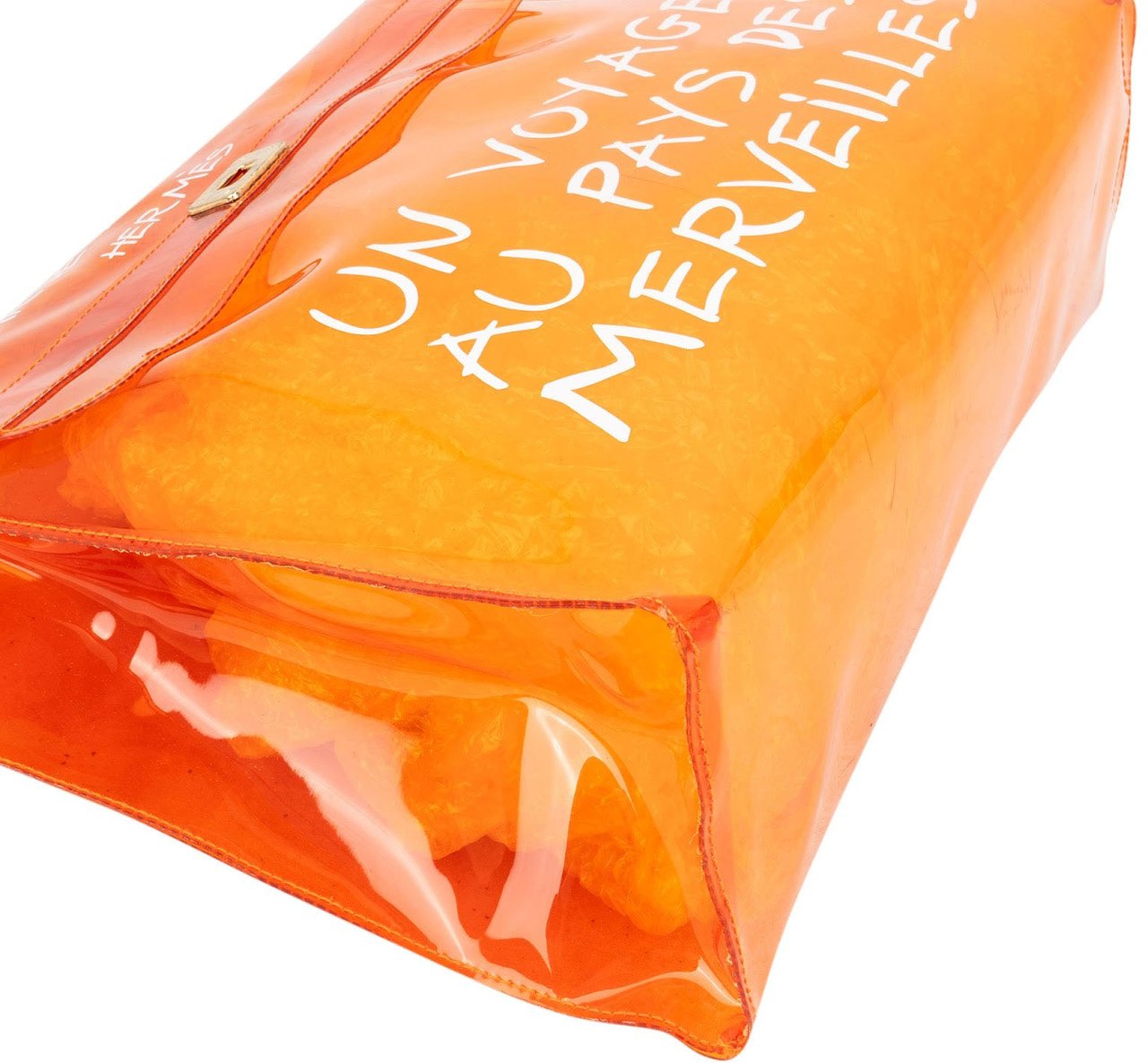 Hermès Hermès Vinyl Transparent Kelly Souvenir 1998 Handbag Oranje
