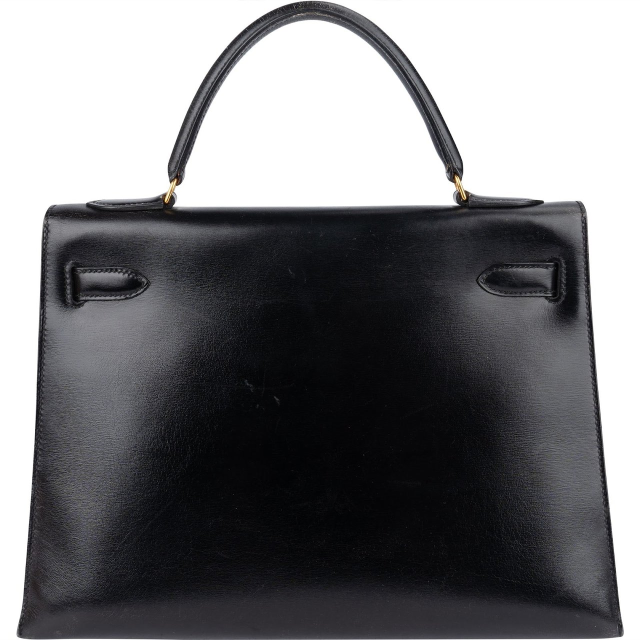 Hermès Hermès Noir Box Calf Leather Kelly 32 Handbag Zwart