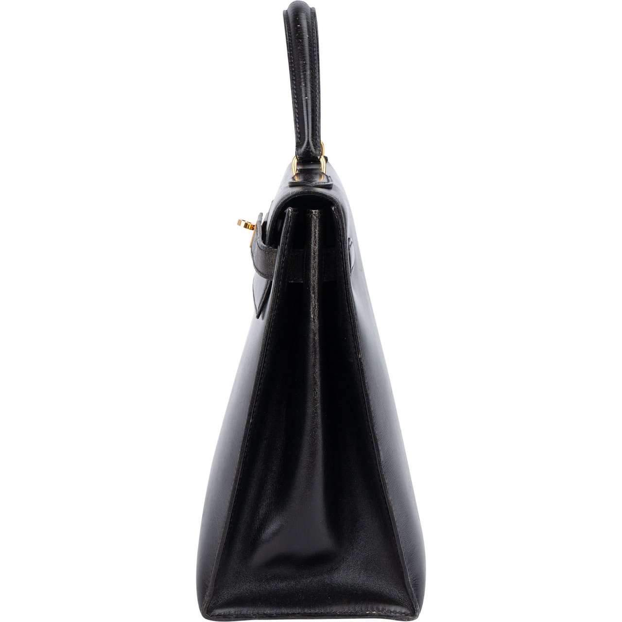 Hermès Hermès Noir Box Calf Leather Kelly 32 Handbag Zwart