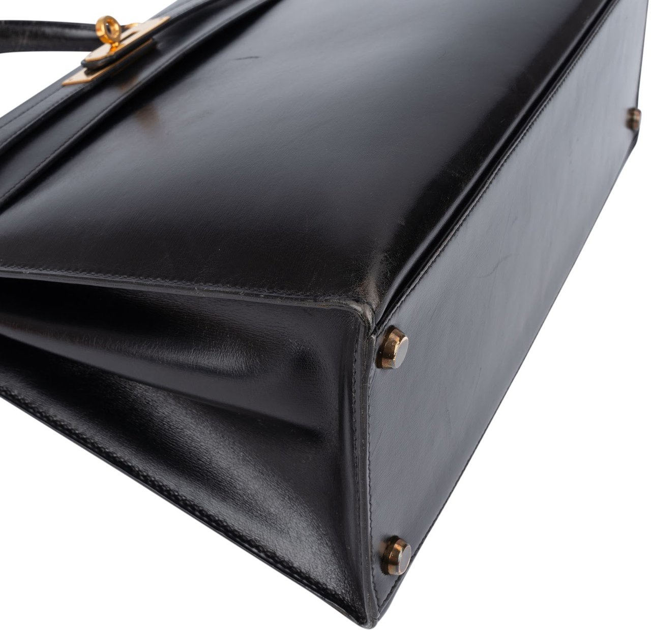 Hermès Hermès Noir Box Calf Leather Kelly 32 Handbag Zwart