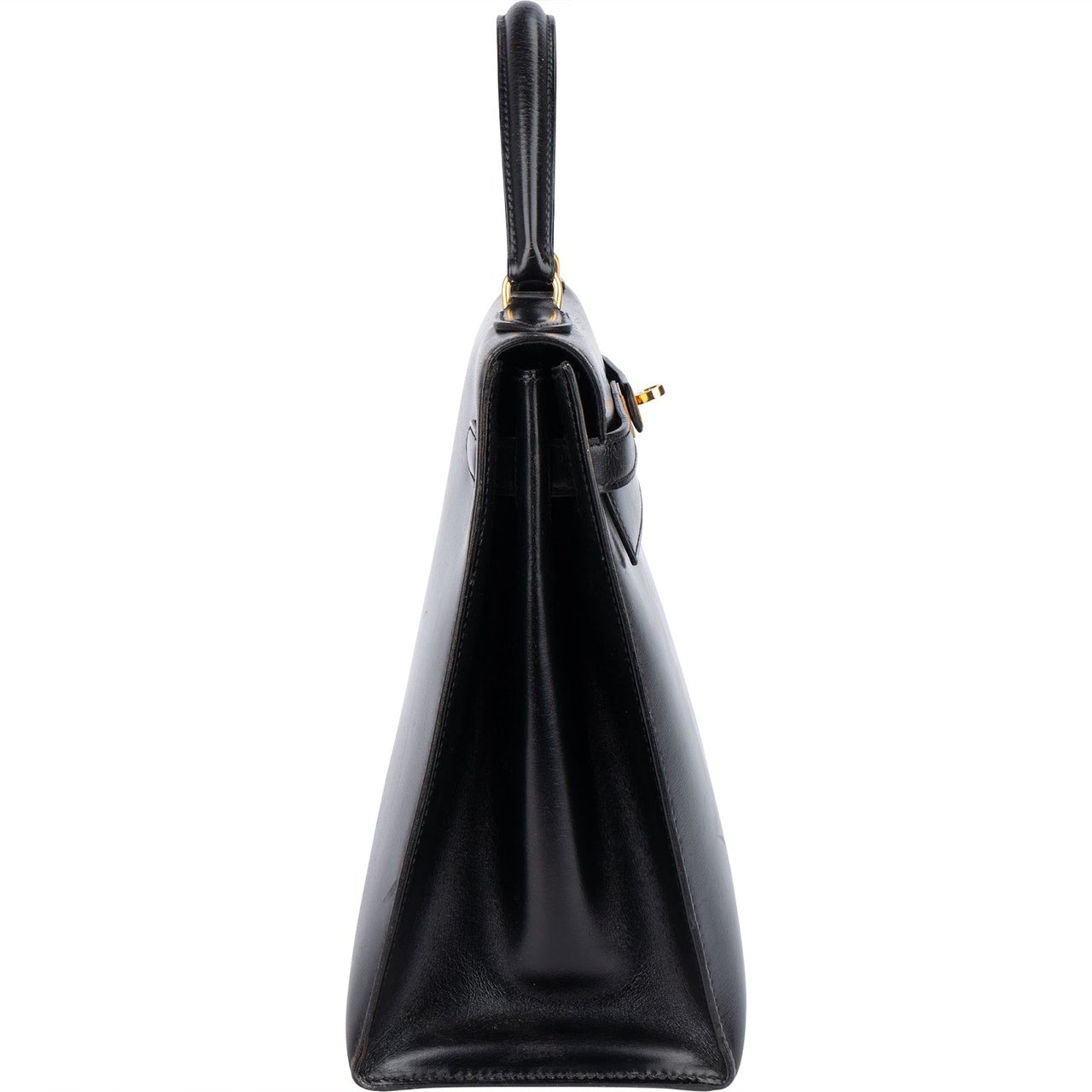 Hermès Hermès Noir Box Calf Leather Kelly 32 Handbag Zwart