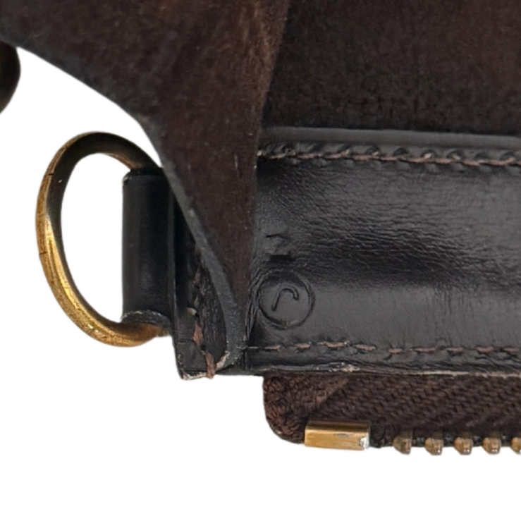 Hermès Hermès Aktentasche Leder dunkelbraun Vintage 1980 / akzeptabel Bruin