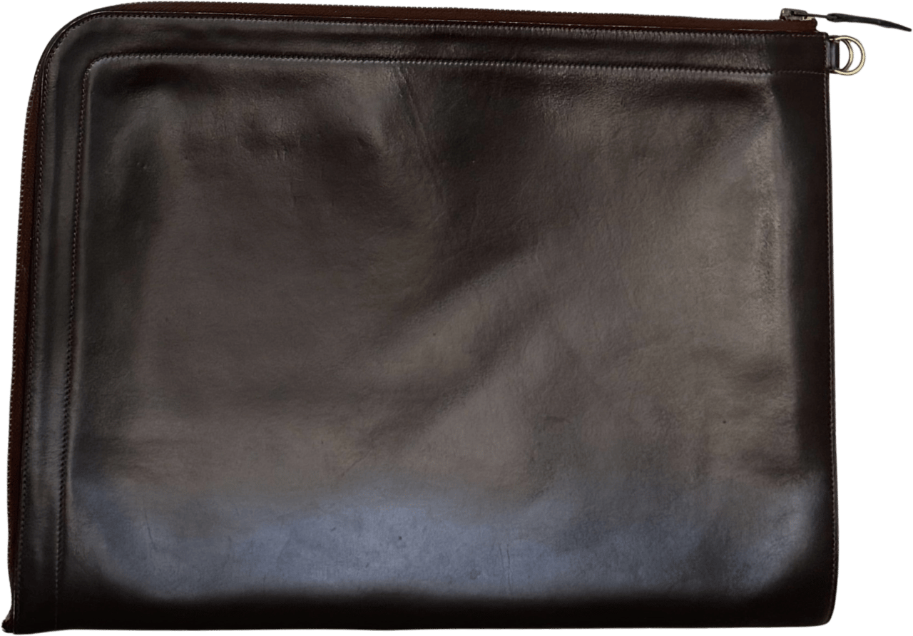 Hermès Hermès Aktentasche Leder dunkelbraun Vintage 1980 / akzeptabel Bruin