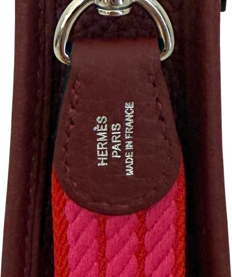 Hermès Hermès 16 Amazone Clemence/Sangle Rot Orange Paladium Fullset / neuwertig Rood
