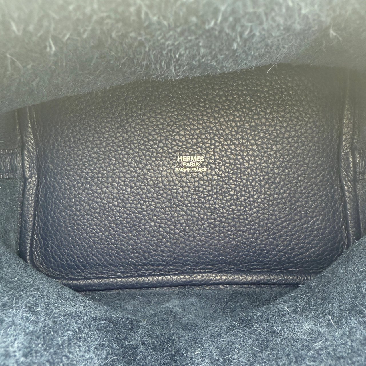 Hermès Hermès Picotin 18 Taurillon Clemence Navy Blue Palladium Hardware / Mint Blauw