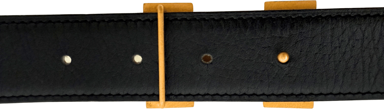 Hermès Hermès Gürtelschließe H und Wendbarer Gürtelriemen Braun Schwarz 70cm / sehr gut Bruin