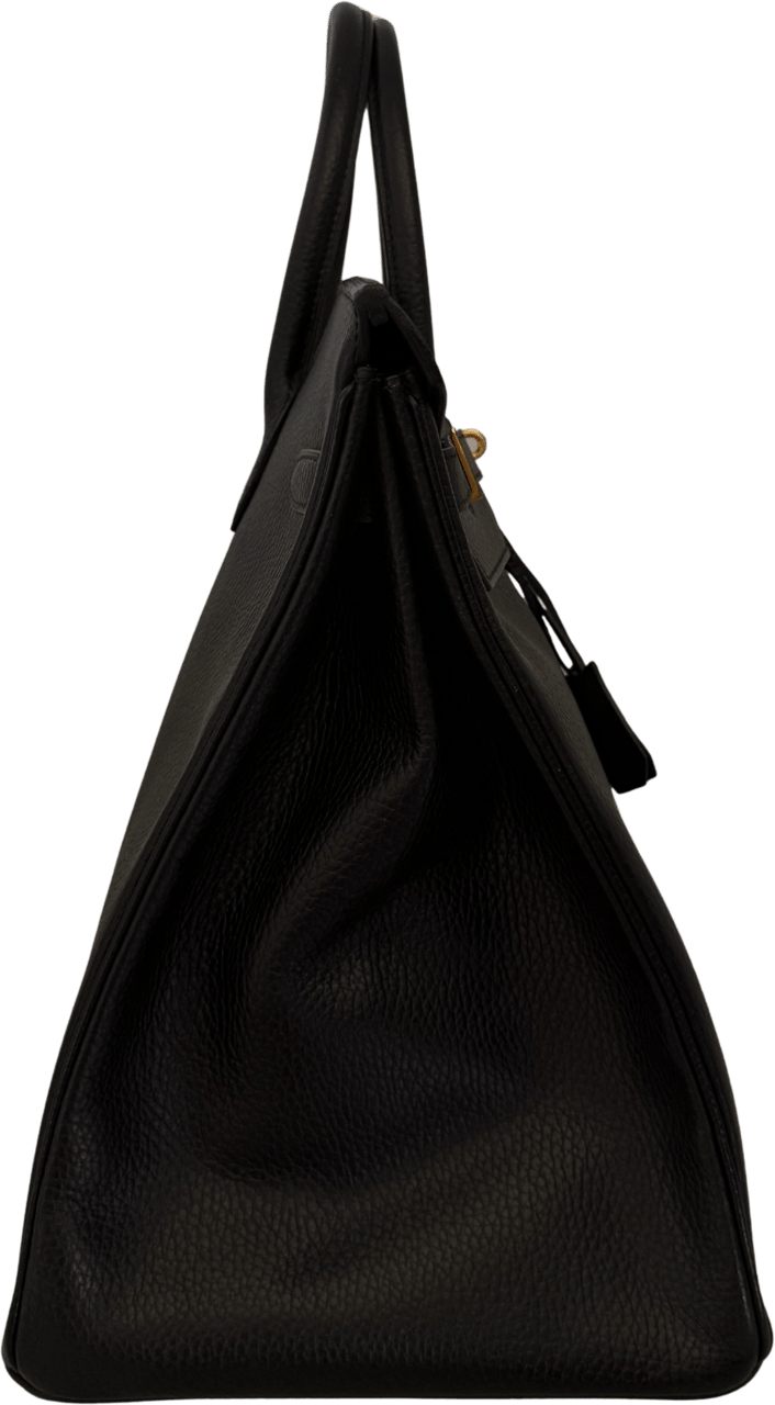 Hermès Hermès Birkin Bag 40 Clémence Leder Schwarz Gold Hardware 1998 / sehr gut Zwart