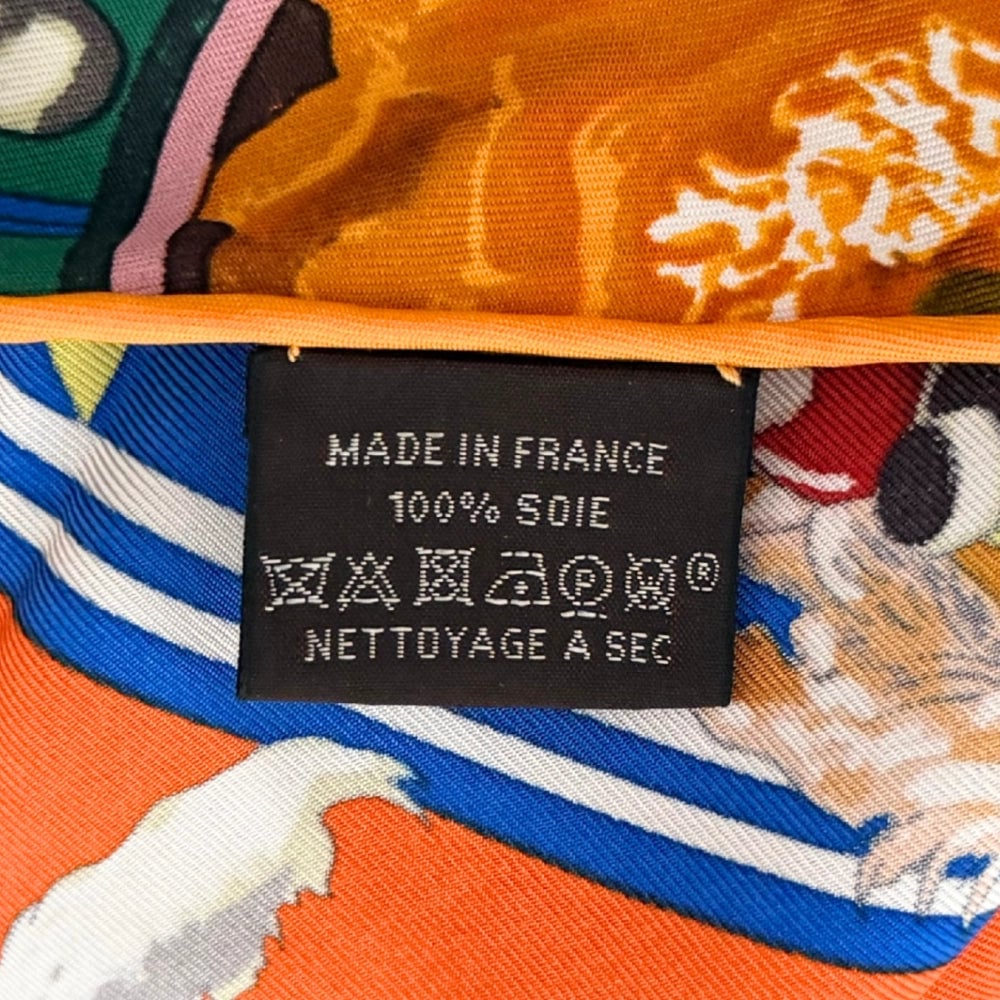 Hermès Hermès Dreieckstuch Kashina Orange Gelb / sehr gut Oranje