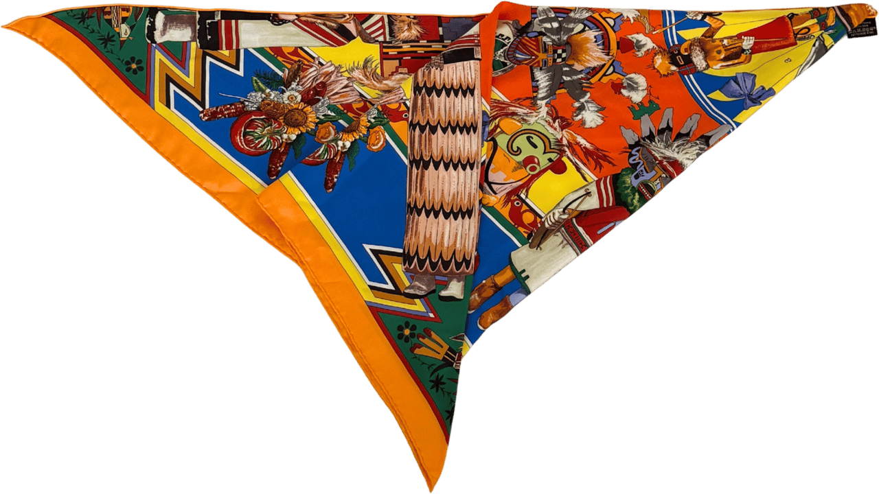 Hermès Hermès Dreieckstuch Kashina Orange Gelb / sehr gut Oranje
