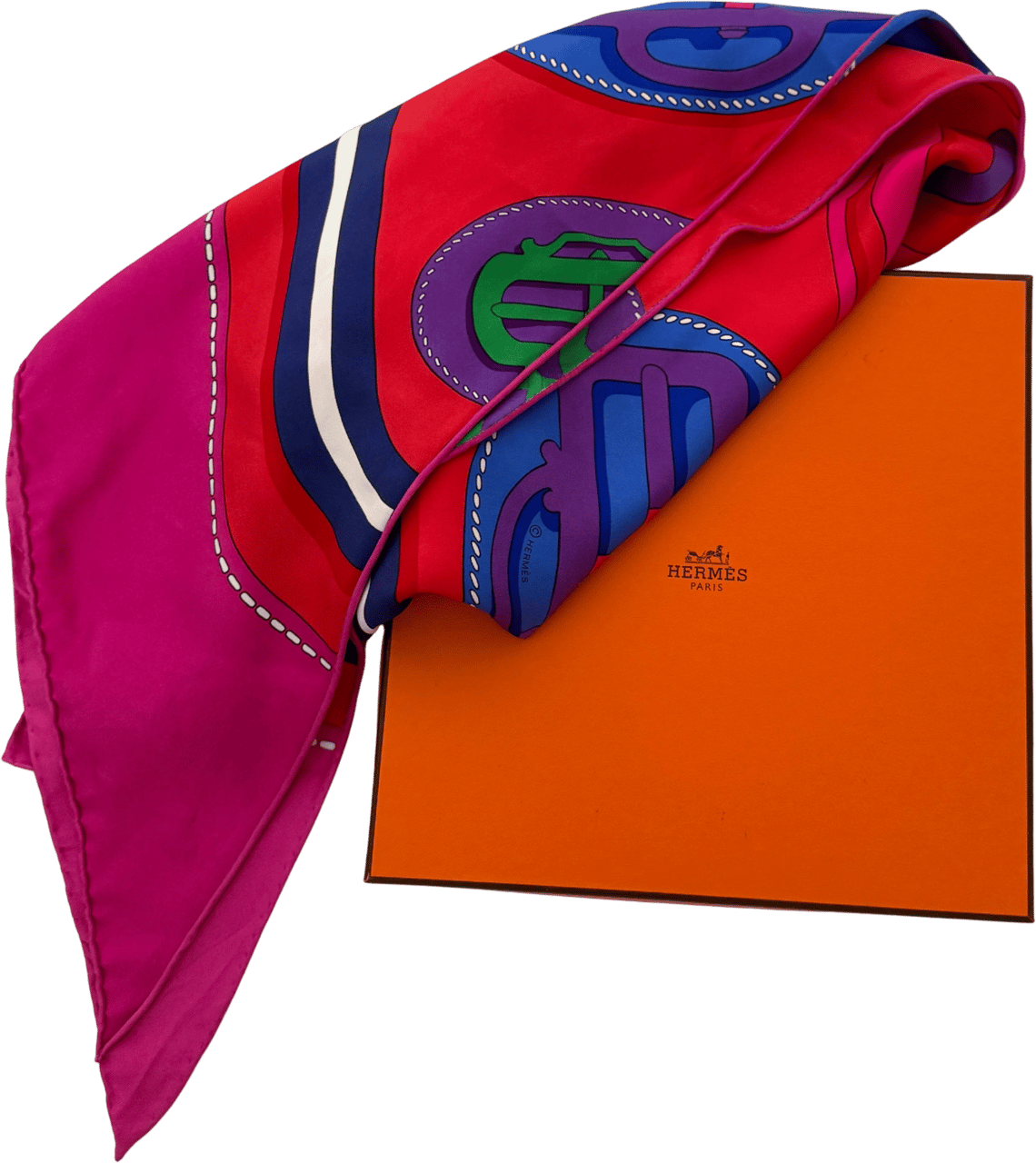 Hermès Hermès Dreieckstuch Moderne Rot Pink / neuwertig Oranje