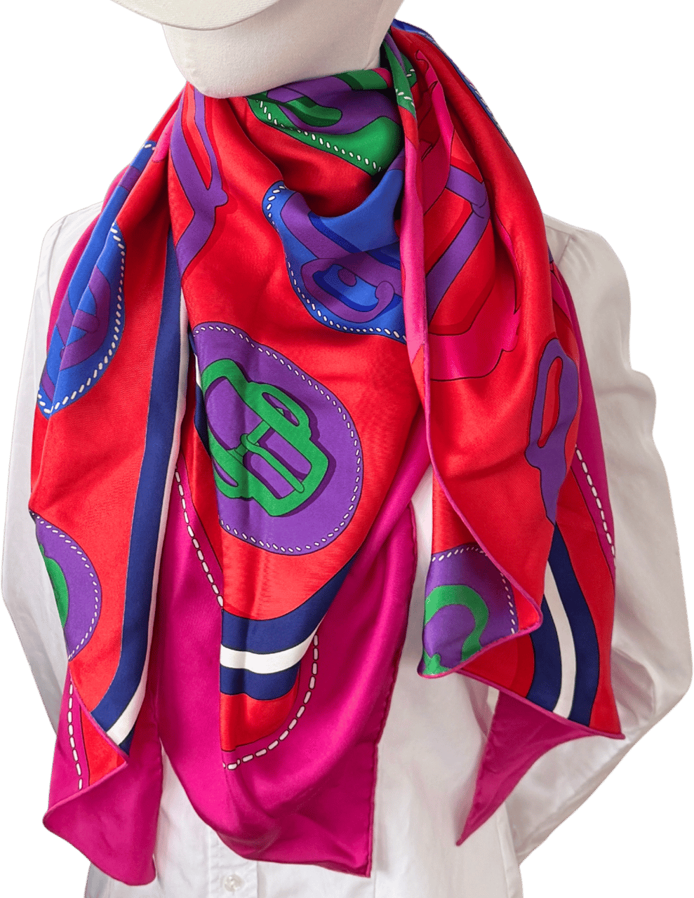 Hermès Hermès Dreieckstuch Moderne Rot Pink / neuwertig Oranje