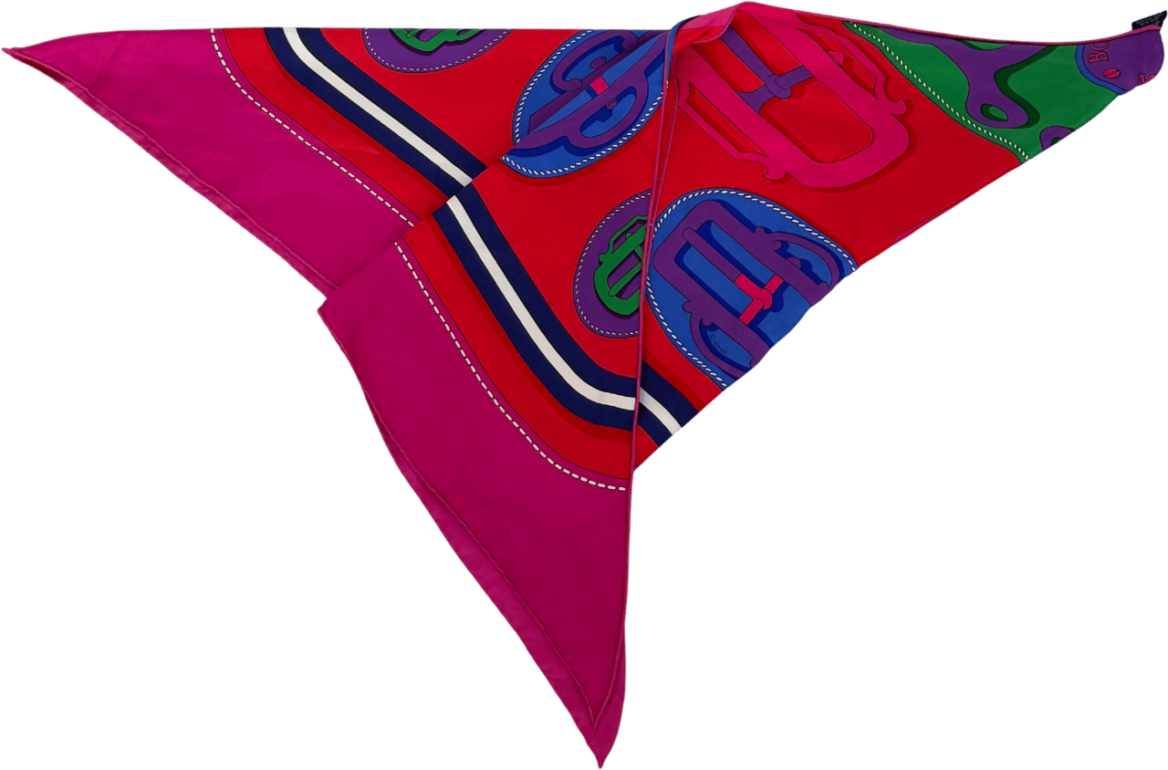 Hermès Hermès Dreieckstuch Moderne Rot Pink / neuwertig Oranje