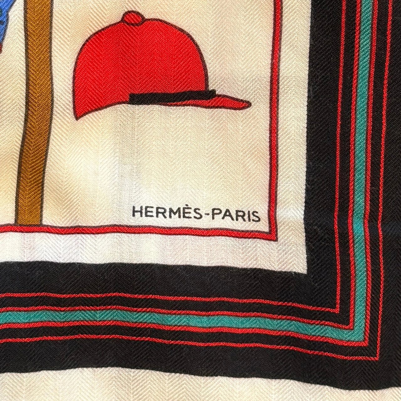 Hermès Hermès Schal Pferd Weiß / neuwertig Oranje