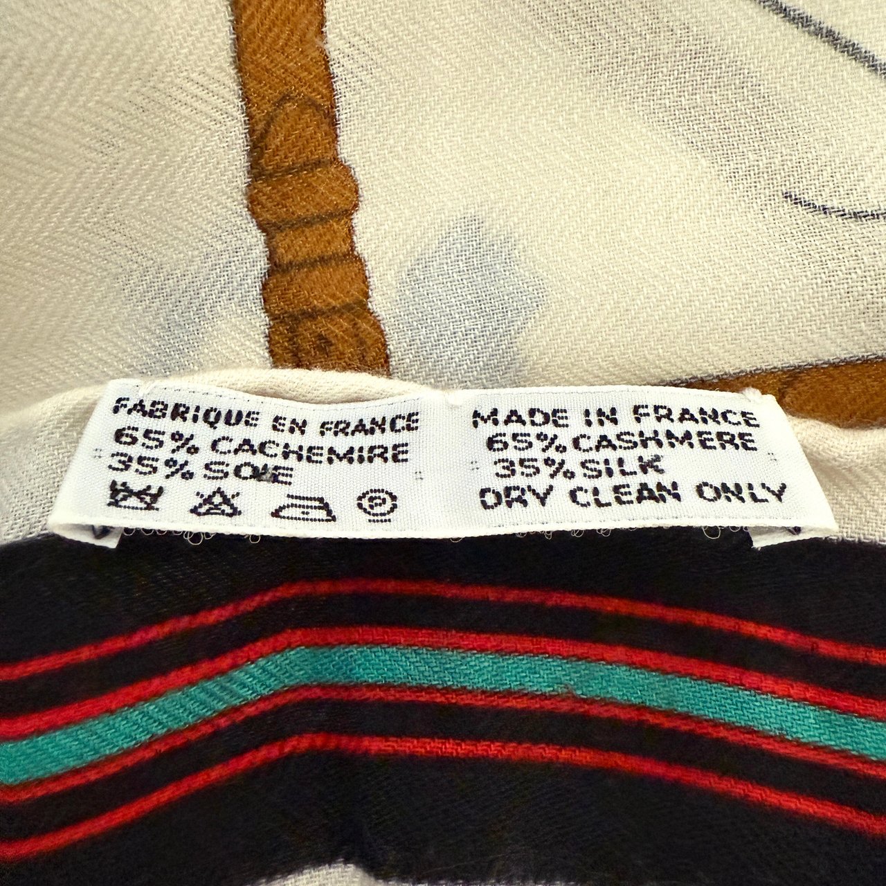 Hermès Hermès Schal Pferd Weiß / neuwertig Oranje