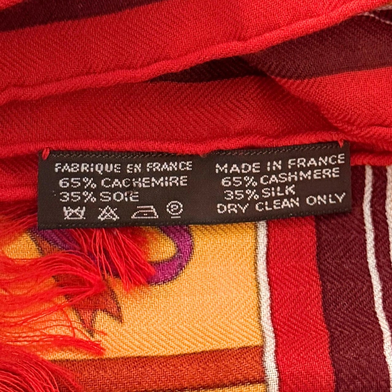 Hermès Hermès Schal Pferd Gelb Rot / neuwertig Oranje