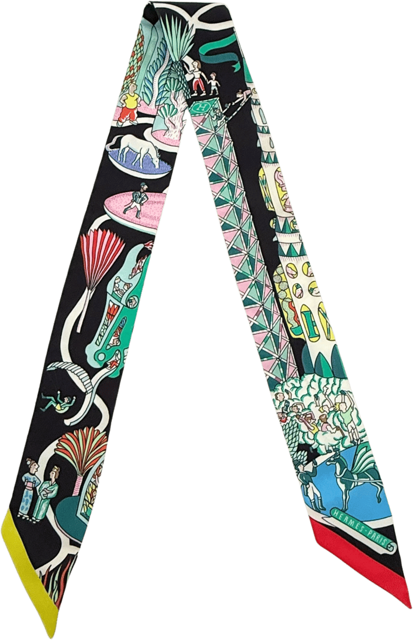 Hermès Hermès Twilly Weltausstellung schwarz / sehr gut Zwart