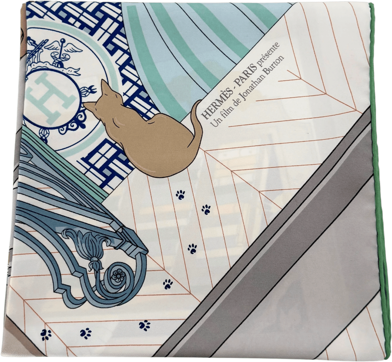 Hermès Hermès Carré 90 MYSTERE AU 24 Seidentuch Grau Fullset / neuwertig Divers