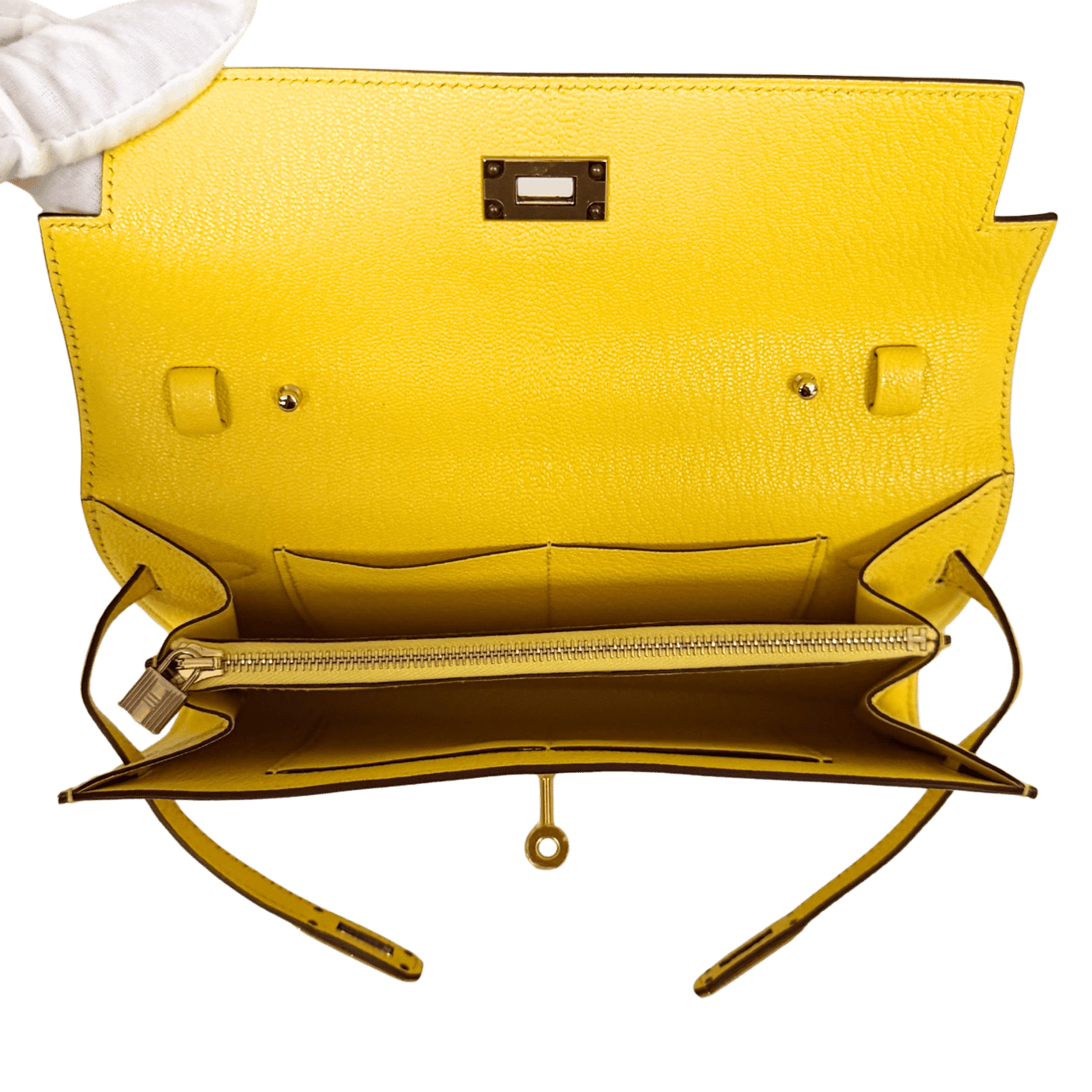 Hermès Hermès Kelly To Go Jaune Citron Fullset Geel