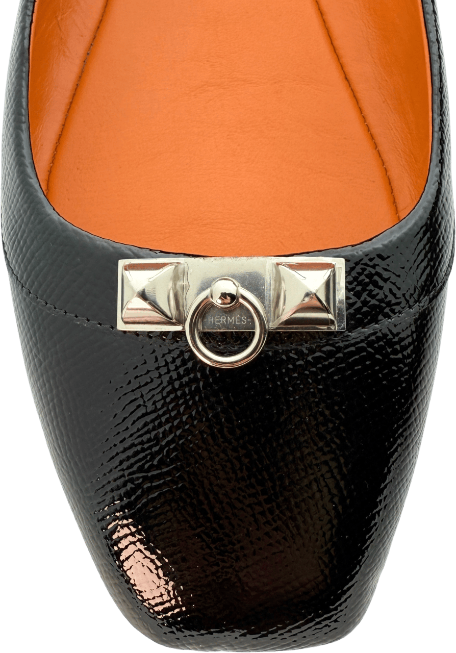Hermès Hermès Liberty Ballerinas Größe 39 1/2 Schwarz / sehr gut Zwart