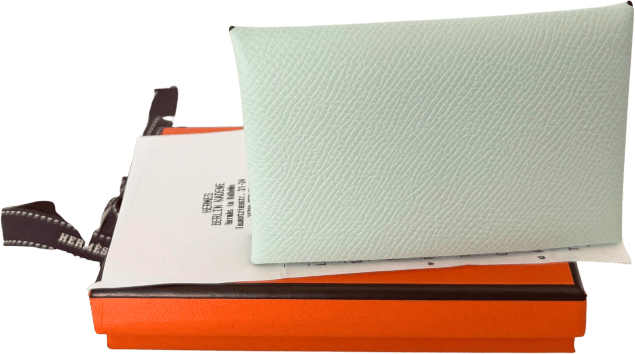 Hermès Hermès Kartenetui Calvi Duo Compact Vert Peppermint Fullset / neuwertig Groen