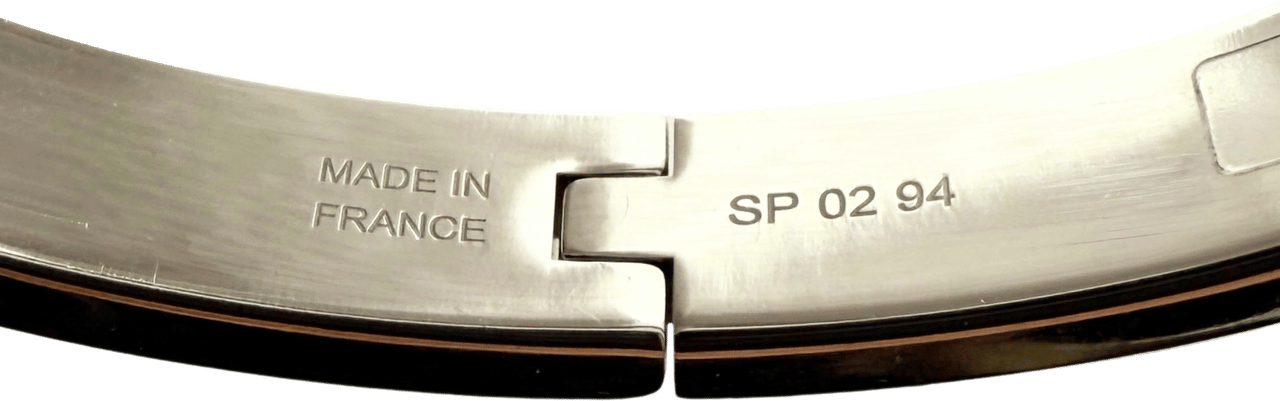 Hermès Hermès Mini Clic Kelly Armreif Marron Glacé Fullset / neuwertig Zilver