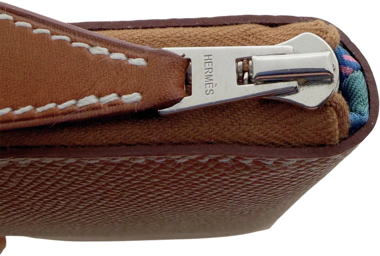 Hermès Hermès Silk'In Classique Brieftasche Epsom Leder braun Fullset / neuwertig Bruin