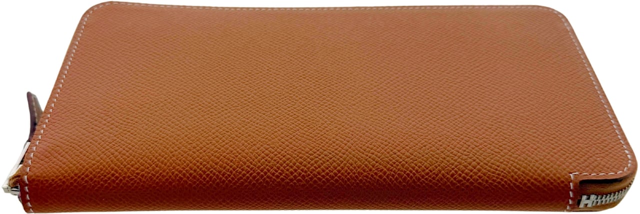 Hermès Hermès Silk'In Classique Brieftasche Epsom Leder braun Fullset / neuwertig Bruin