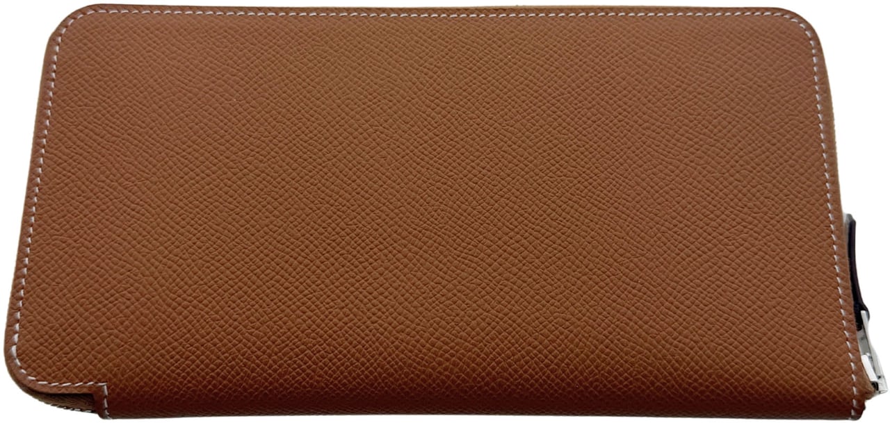 Hermès Hermès Silk'In Classique Brieftasche Epsom Leder braun Fullset / neuwertig Bruin