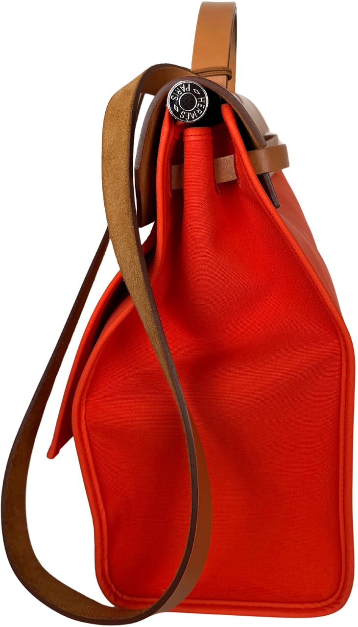 Hermès Hermès Herbag Zip 39 Palladium Hardware Ginger / Natural Fullset 2024 / mint condition Oranje