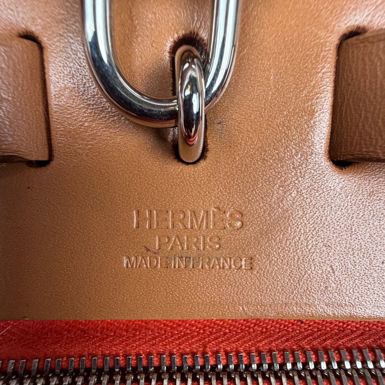 Hermès Hermès Herbag Zip 39 Palladium Hardware Ginger / Natural Fullset 2024 / mint condition Oranje