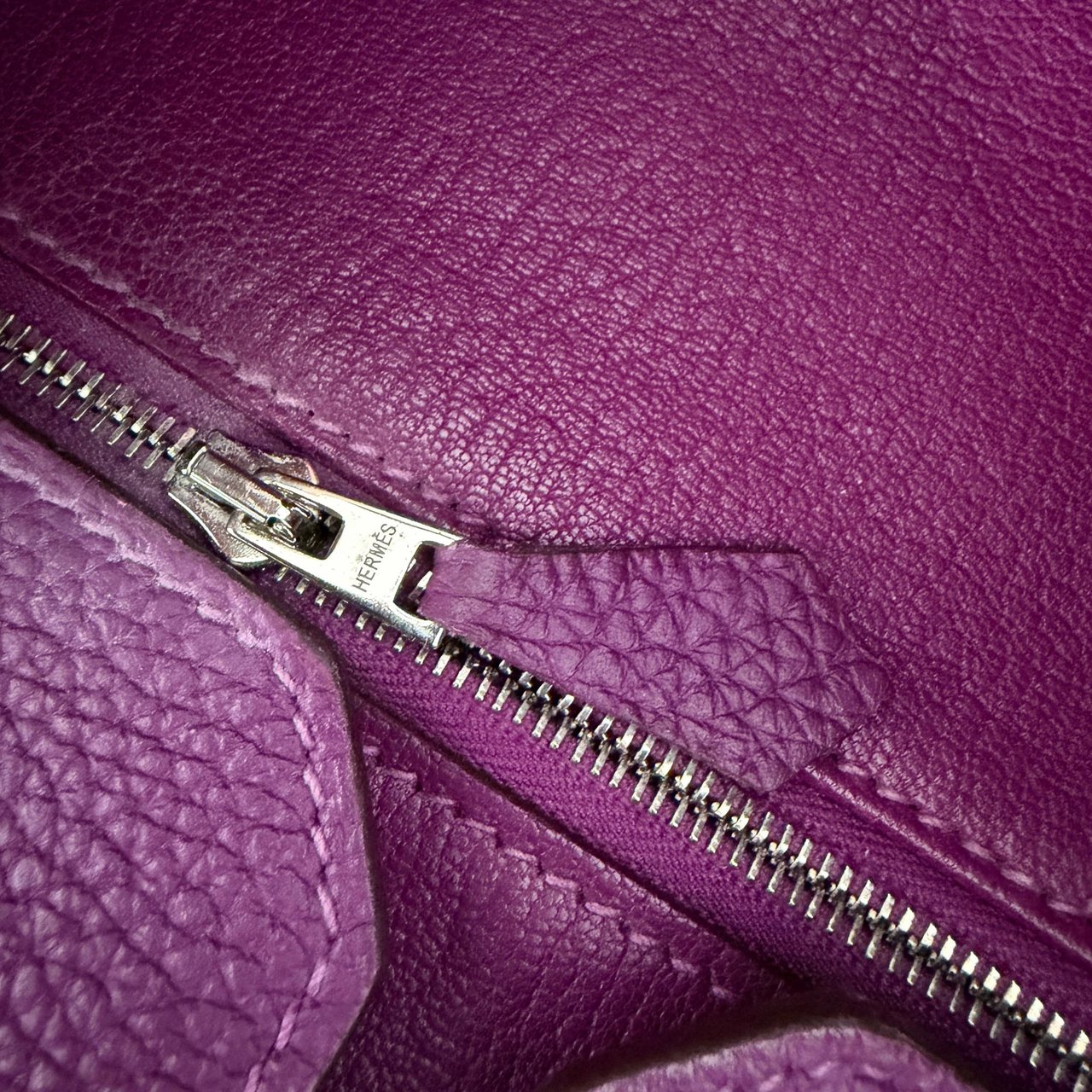 Hermès ANGEBOT DER WOCHE Hermès Birkin Bag 35 Togo Leder lila Palladium Hardware 2014 / sehr gut Bruin