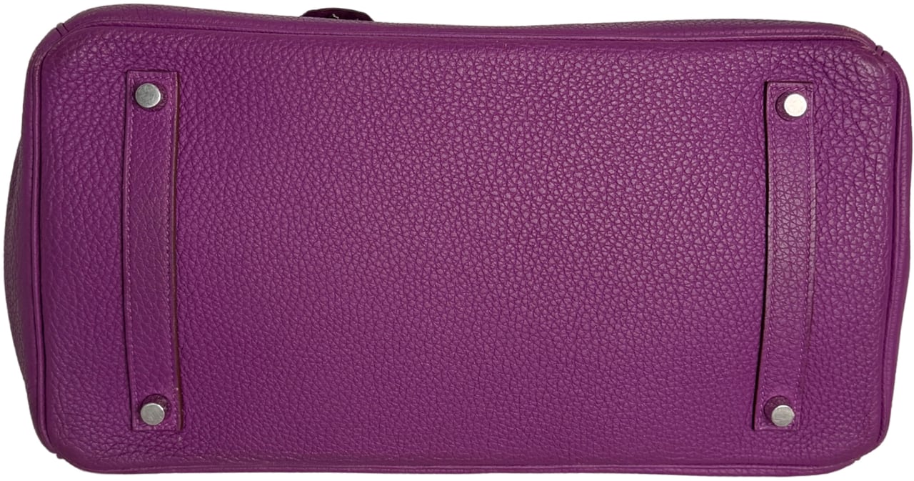 Hermès ANGEBOT DER WOCHE Hermès Birkin Bag 35 Togo Leder lila Palladium Hardware 2014 / sehr gut Bruin