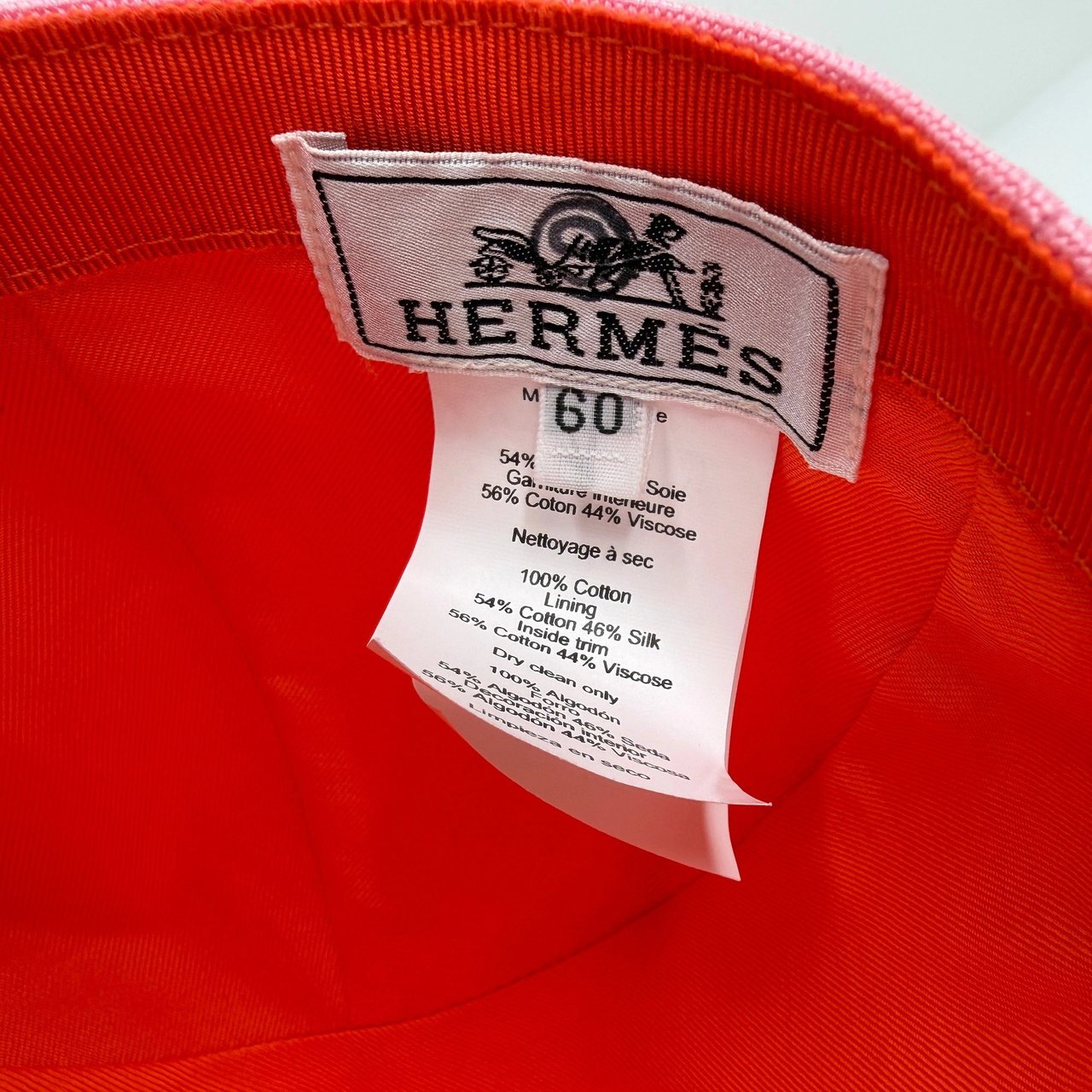Hermès Hermès Davis Sunshine Hat Größe 60 rosa Roze