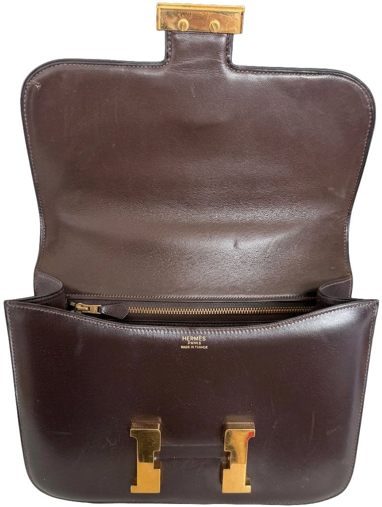 Hermès Vintage Constance 23 Boxcalf Leder braun GHW / sehr gut Bruin